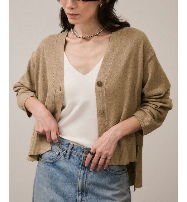 SALON adam et rope'「ペーパーヤーンVネックカーディガン［手洗い可/和紙素材］」|カーディガン|
