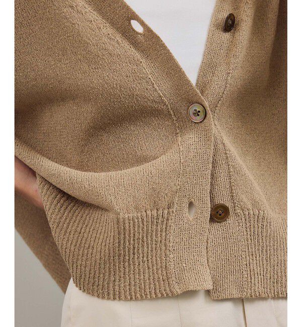 SALON adam et rope'「ペーパーヤーンVネックカーディガン［手洗い可/和紙素材］」|カーディガン|