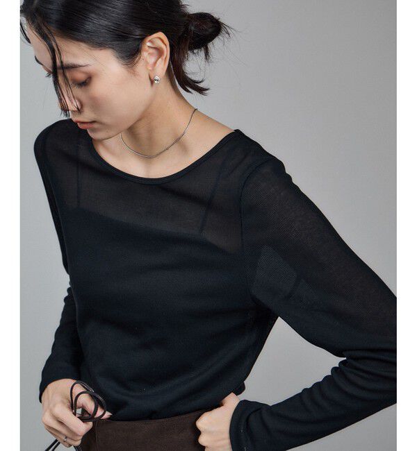 SALON adam et rope'「nu=layer UVクルーネックシアーロンT / セットアップ対応」|Tシャツ・カットソー|