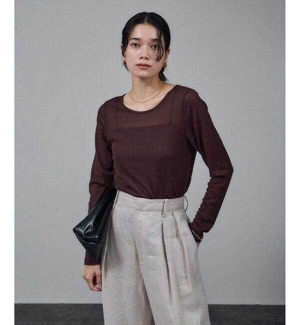 SALON adam et rope'「nu=layer UVクルーネックシアーロンT / セットアップ対応」|Tシャツ・カットソー|