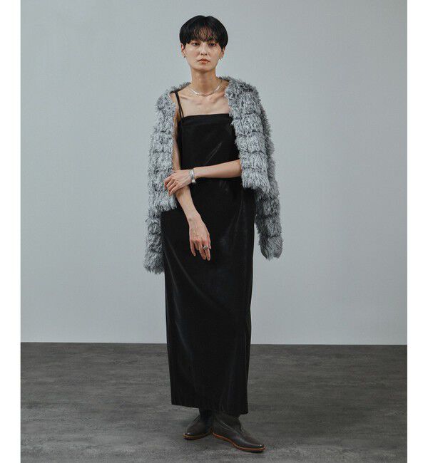 SALON adam et rope'「パールレザーライクキャミワンピース」|ワンピース|ブラック(01)