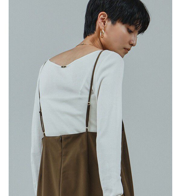 SALON adam et rope'「パールレザーライクキャミワンピース」|ワンピース|