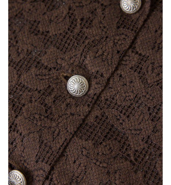 SALON adam et rope'「スカラップレースクロップドシャツジャケット」|その他|