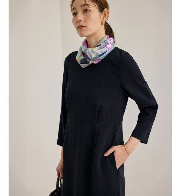 ROPE「トリアセダブルクロスウエストコンシャスワンピース」|ワンピース|ネイビー(40)