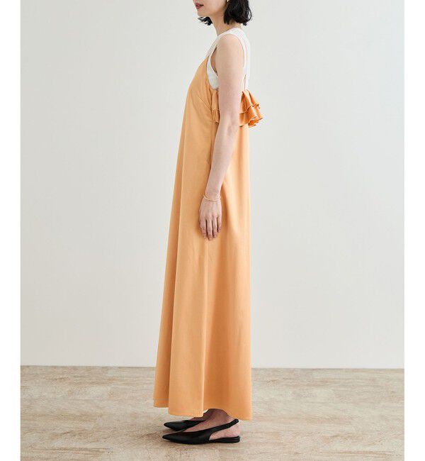 ROPE「【洗える】シャイニーサテンキャミワンピース」|ドレス|