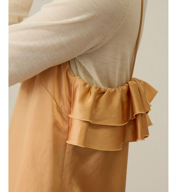 ROPE「【洗える】シャイニーサテンキャミワンピース」|ドレス|