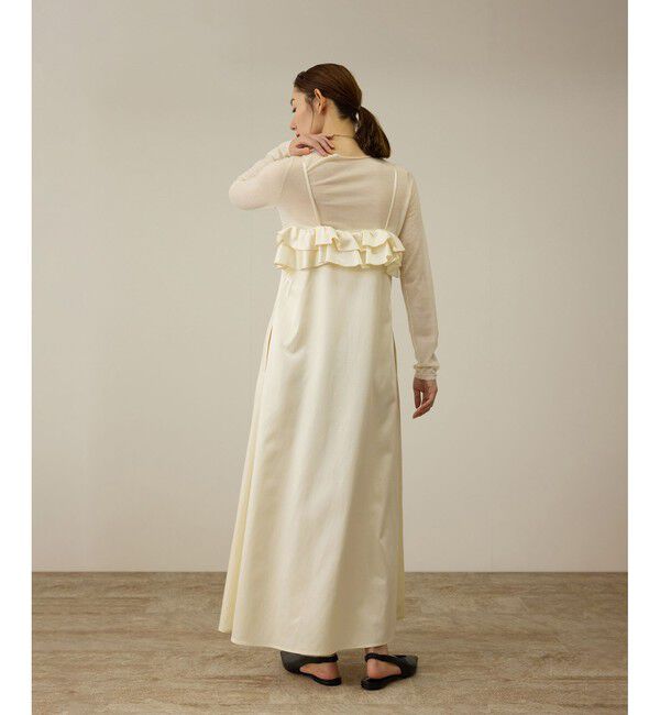 ROPE「【洗える】シャイニーサテンキャミワンピース」|ドレス|