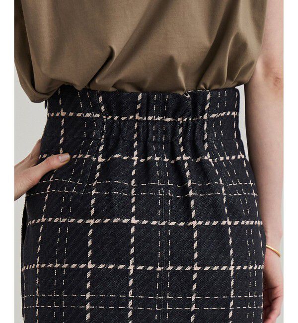 ROPE「【洗える】ツイードチェック ポケット付きタイトスカート」|スカート|