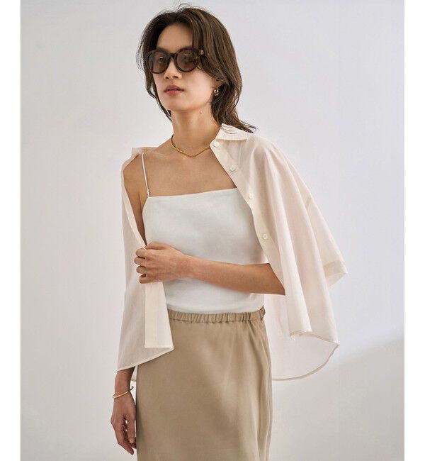 ROPE「カップ付きオーガニックコットンキャミソール/洗える」|キャミソール|ホワイト(10)