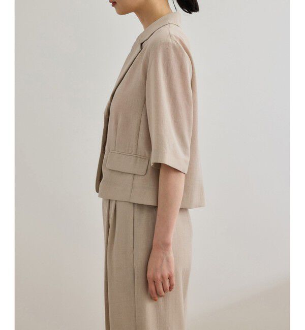 ROPE「【洗える】リネンライクコンパクトジャケット/セットアップ対応【WEB・一部店舗限定】」|テーラードジャケット|