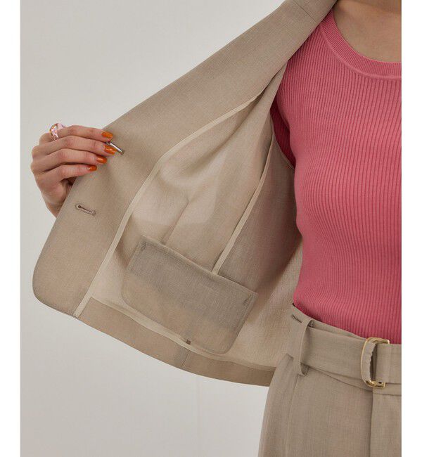 ROPE「【洗える】リネンライクコンパクトジャケット/セットアップ対応【WEB・一部店舗限定】」|テーラードジャケット|