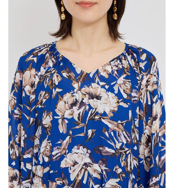 ROPE「シアープリントボリュームスリーブワンピース」|ワンピース|