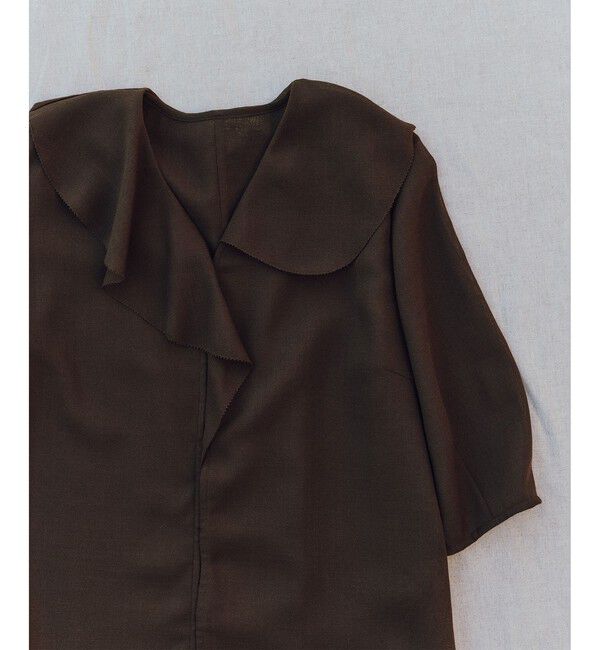 ROPE「リネンライクフリルカラーブラウス/セットアップ対応・イージーケア」|シャツ・ブラウス|