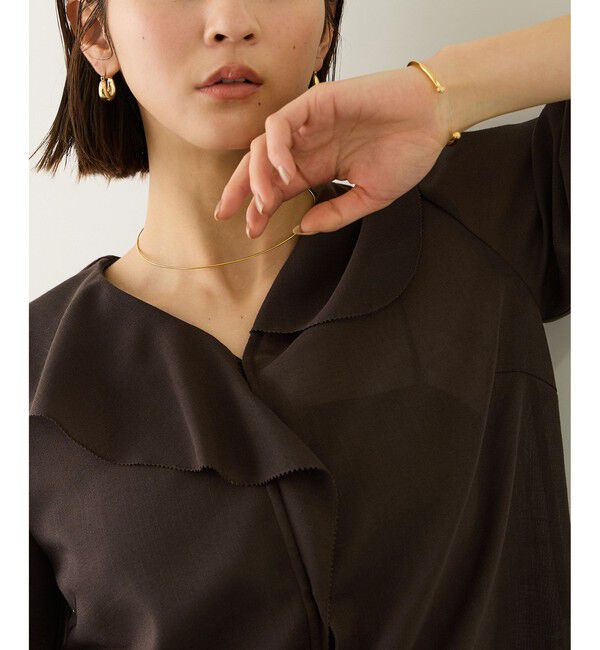 ROPE「リネンライクフリルカラーブラウス/セットアップ対応・イージーケア」|シャツ・ブラウス|