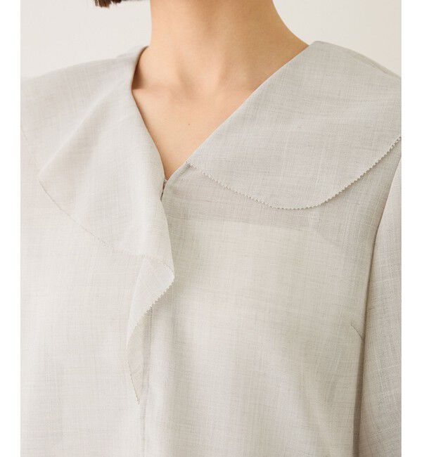 ROPE「リネンライクフリルカラーブラウス/セットアップ対応・イージーケア」|シャツ・ブラウス|