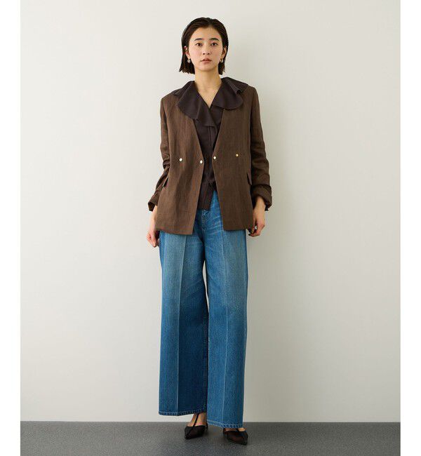 ROPE「リネンライクフリルカラーブラウス/セットアップ対応・イージーケア」|シャツ・ブラウス|