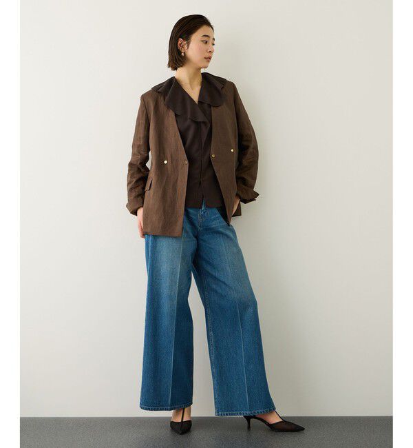 ROPE「リネンライクフリルカラーブラウス/セットアップ対応・イージーケア」|シャツ・ブラウス|