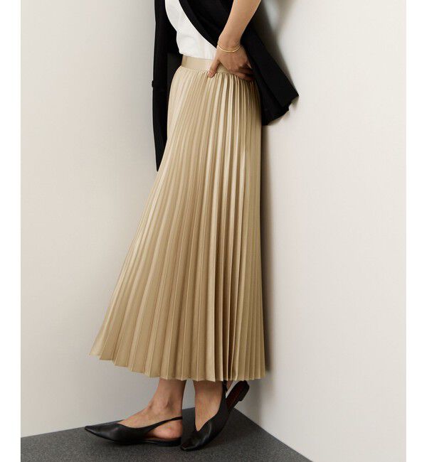 ROPE「シャイニープリーツスカート/イージーケア」|スカート|ベージュ系(28)