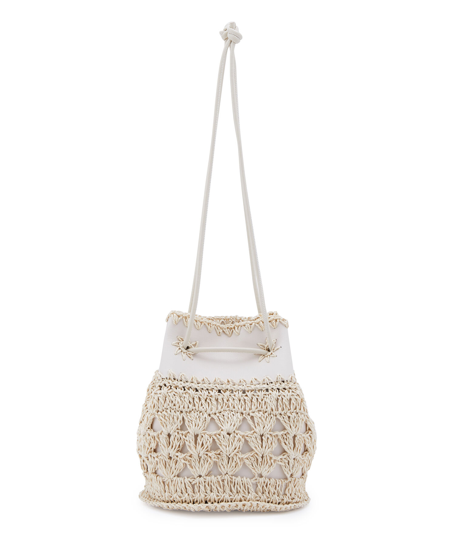 VIS「雑材コンビ異素材巾着バッグ」|ショルダー・メッセンジャー|