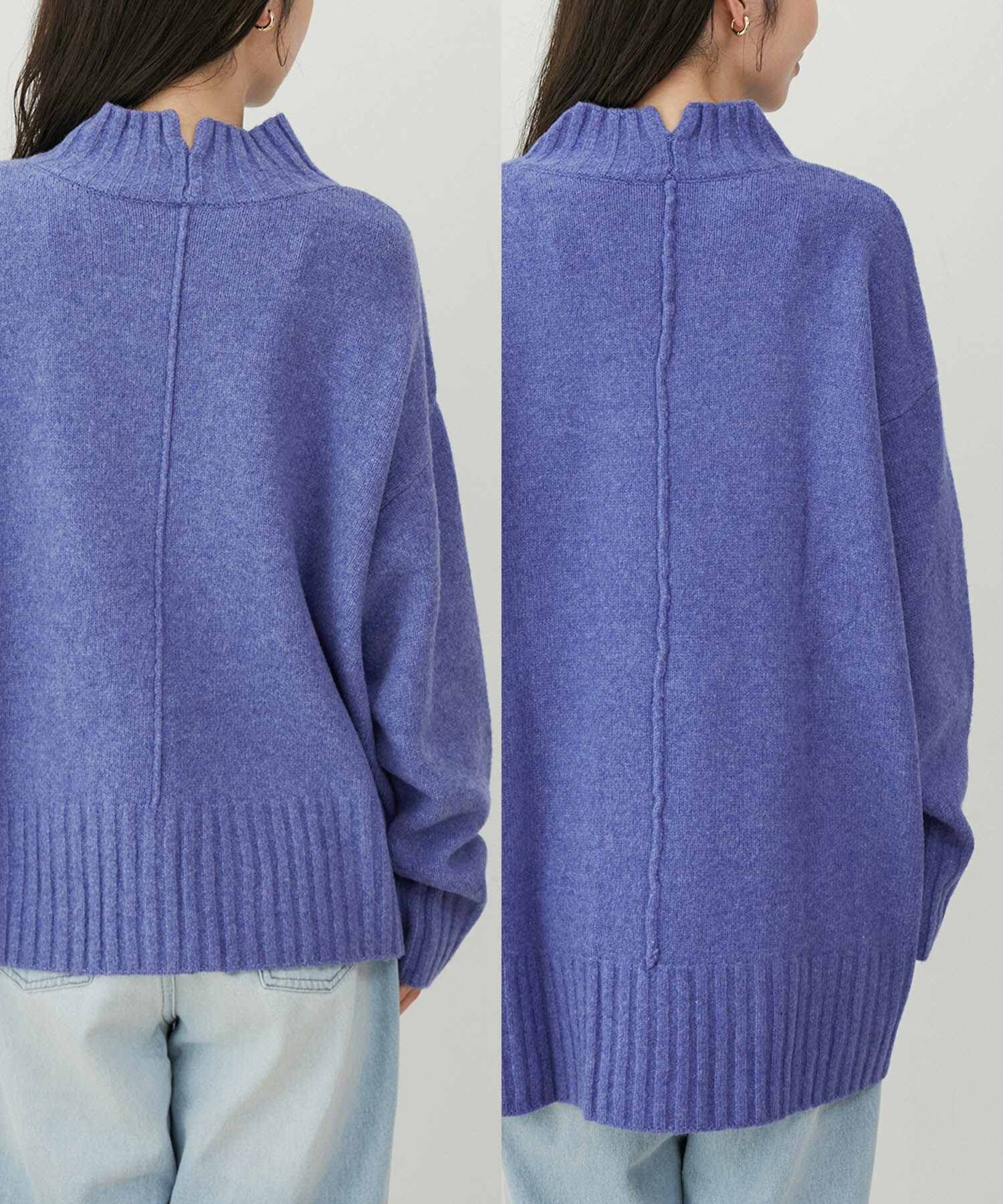 VIS「【選べる着丈】ふわもこサイドスリットニット【洗える】」|ニット・セーター|