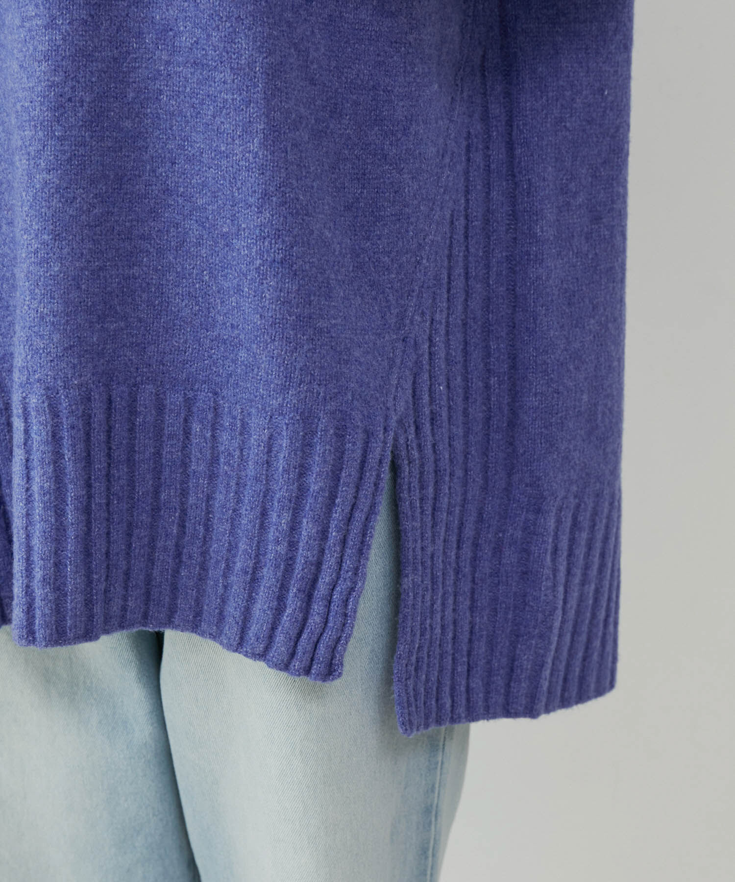 VIS「【選べる着丈】ふわもこサイドスリットニット【洗える】」|ニット・セーター|