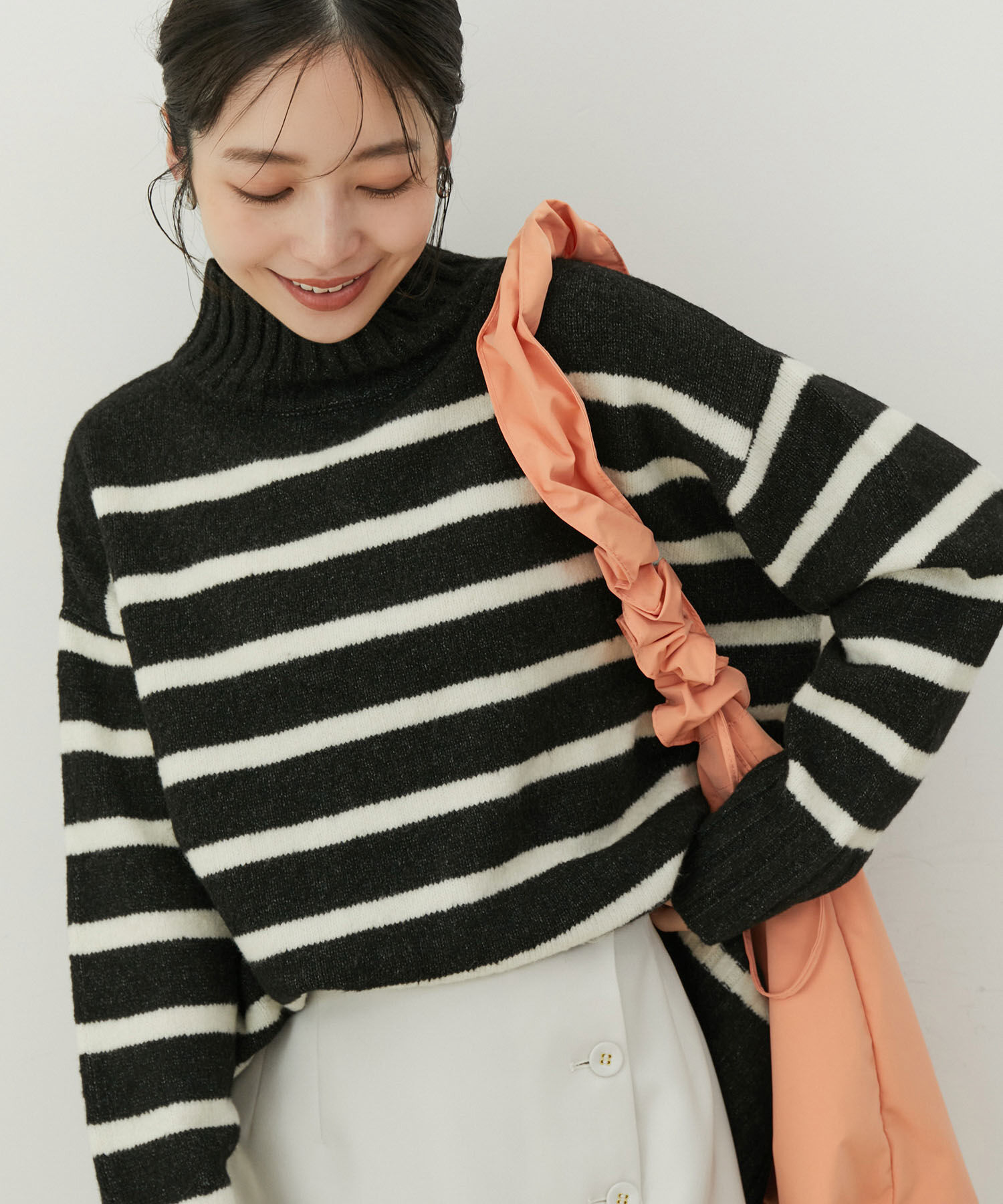 VIS「【選べる着丈】ふわもこサイドスリットニット【洗える】」|ニット・セーター|