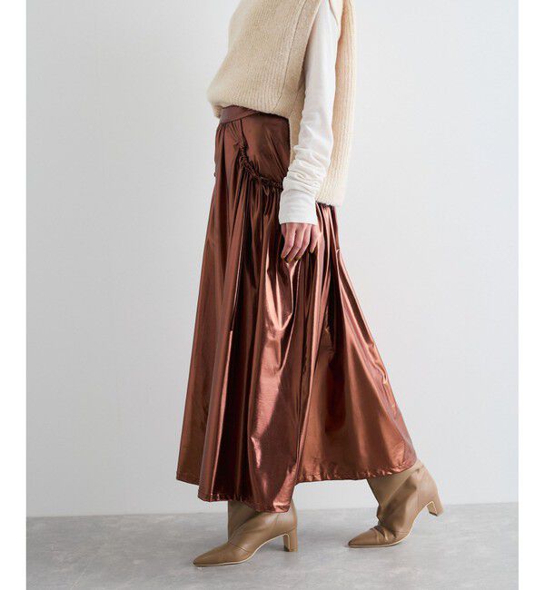 VIS「メタリックギャザースカート」|スカート|