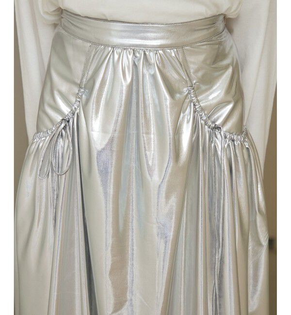 VIS「メタリックギャザースカート」|スカート|