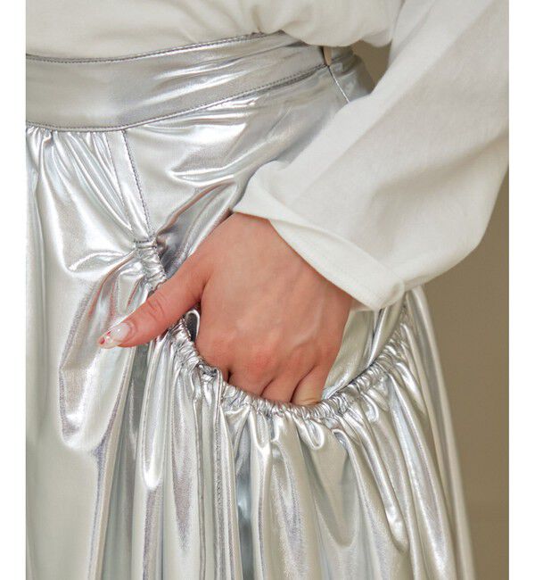 VIS「メタリックギャザースカート」|スカート|