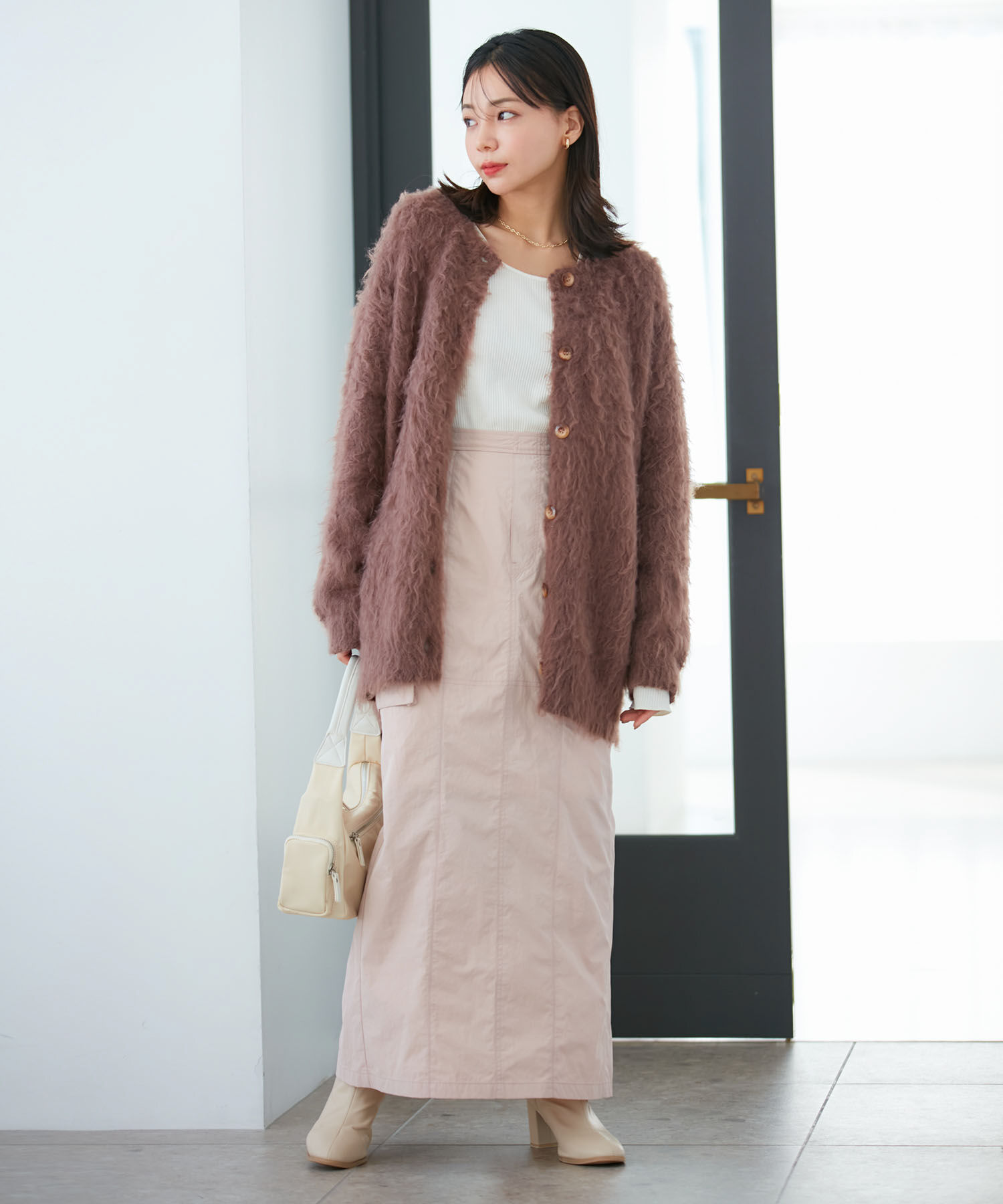 VIS「【洗える】裏起毛カーゴタイトスカート」|スカート|