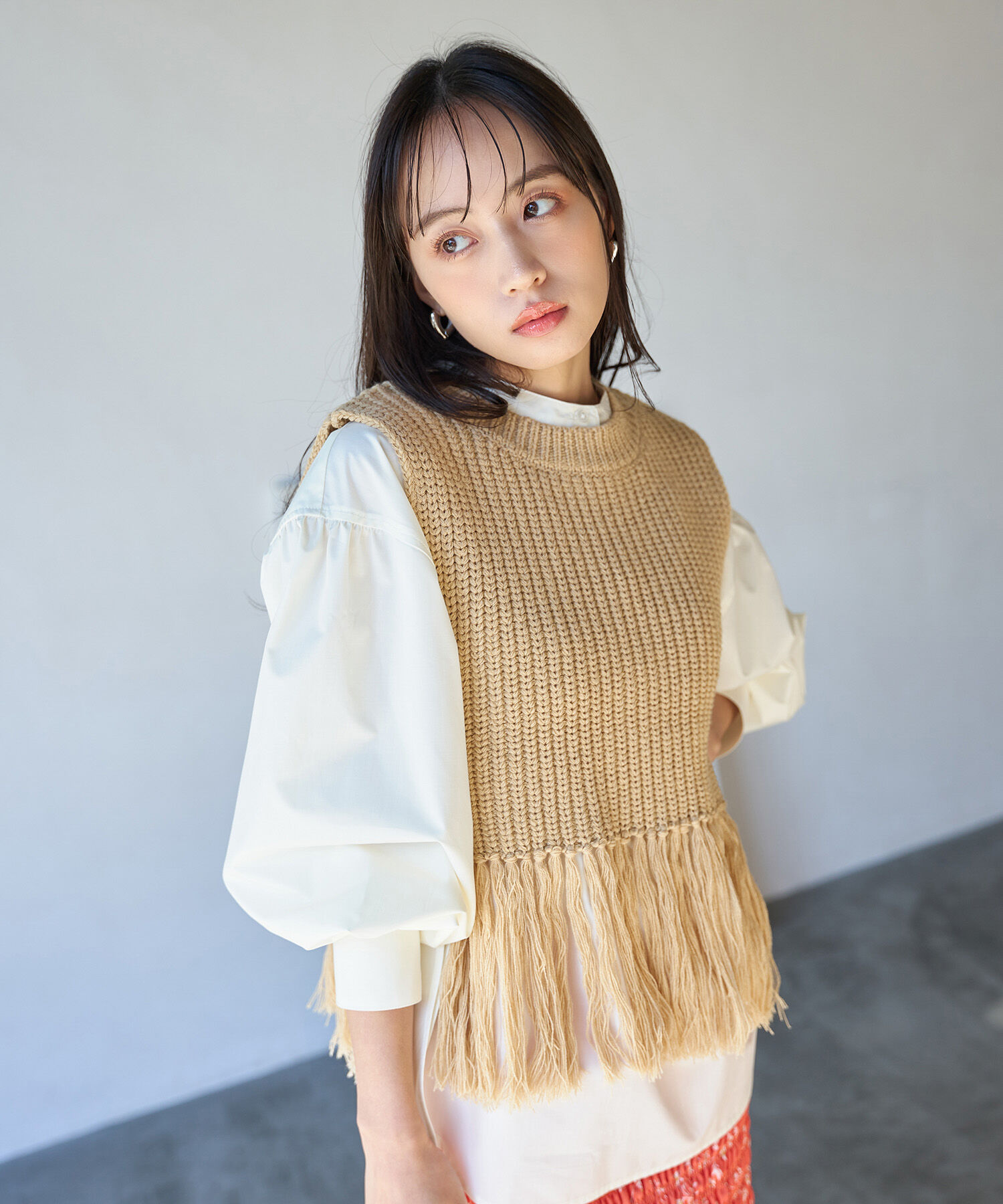VIS「フリンジニットベスト」|ベスト・ジレ|