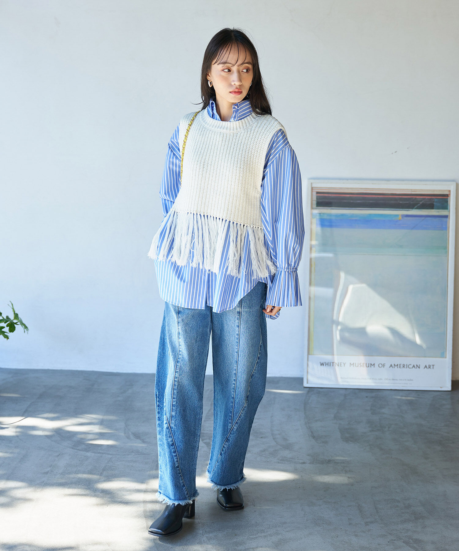 VIS「フリンジニットベスト」|ベスト・ジレ|