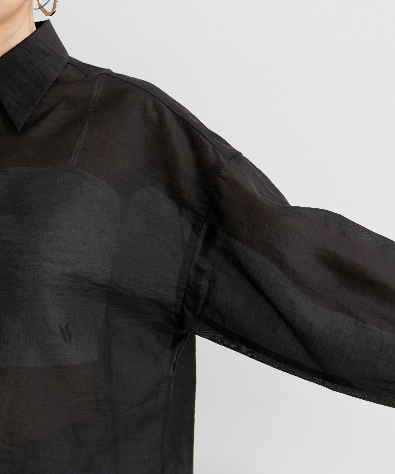 VIS「メタル釦シンプルシアーシャツ」|シャツ・ブラウス|