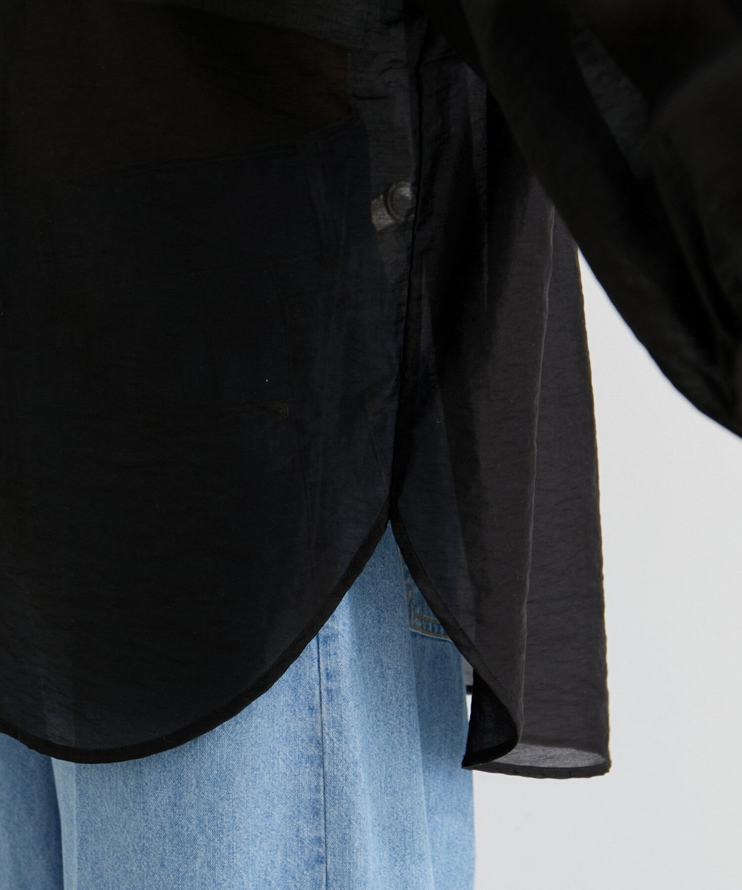 VIS「メタル釦シンプルシアーシャツ」|シャツ・ブラウス|