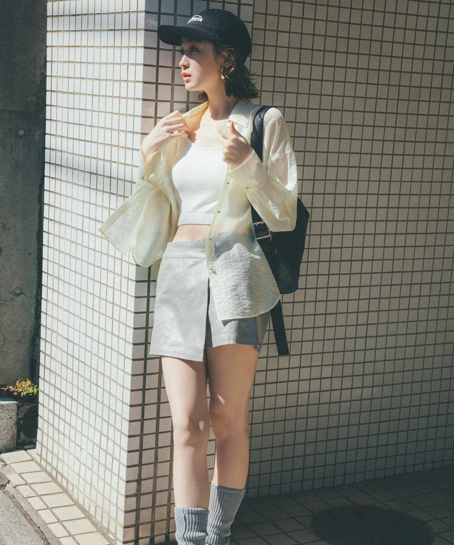 VIS「メタル釦シンプルシアーシャツ」|シャツ・ブラウス|