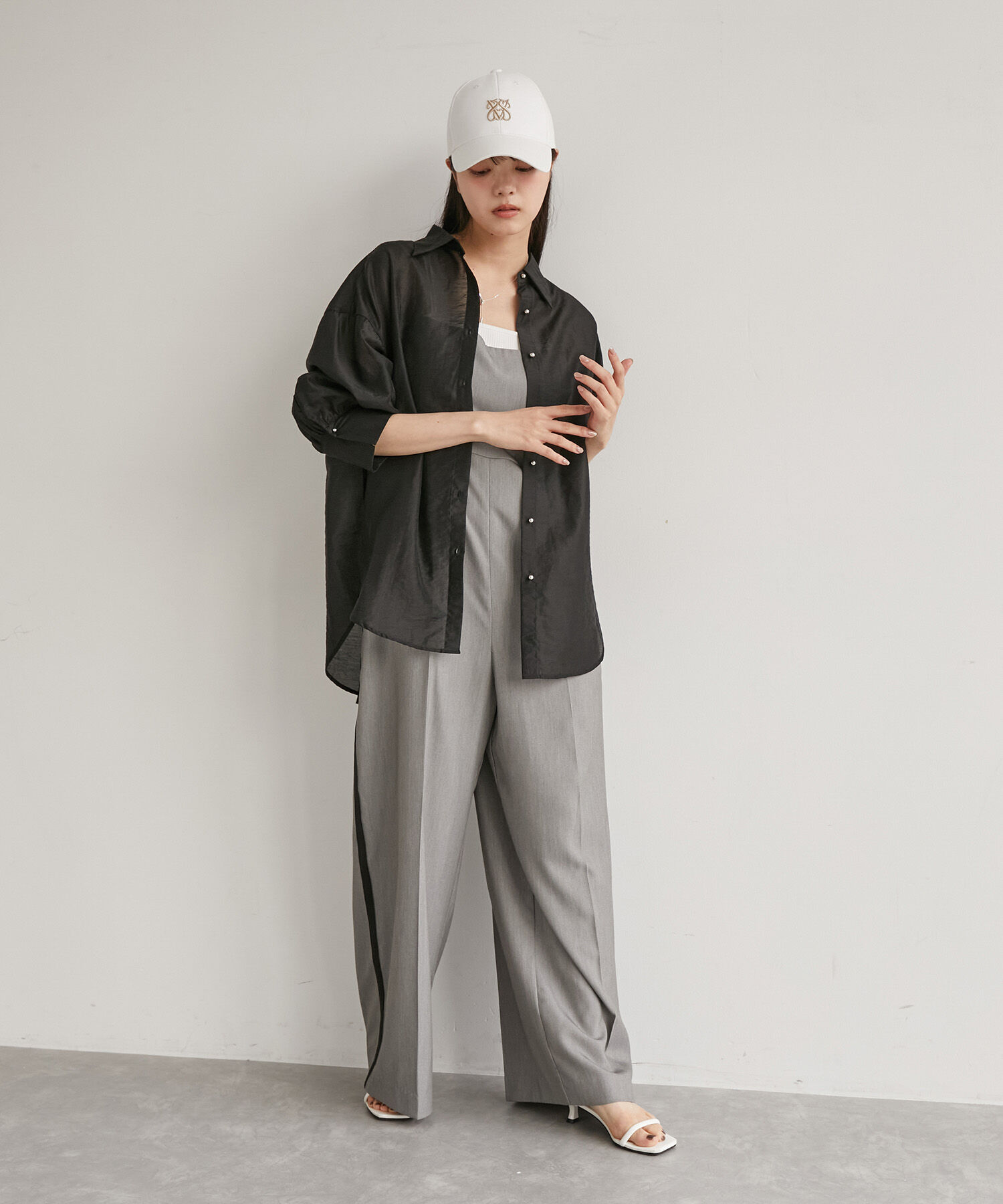 VIS「メタル釦シンプルシアーシャツ」|シャツ・ブラウス|