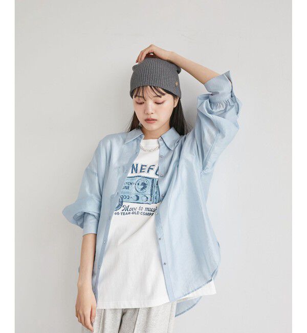 VIS「メタル釦シンプルシアーシャツ」|シャツ・ブラウス|