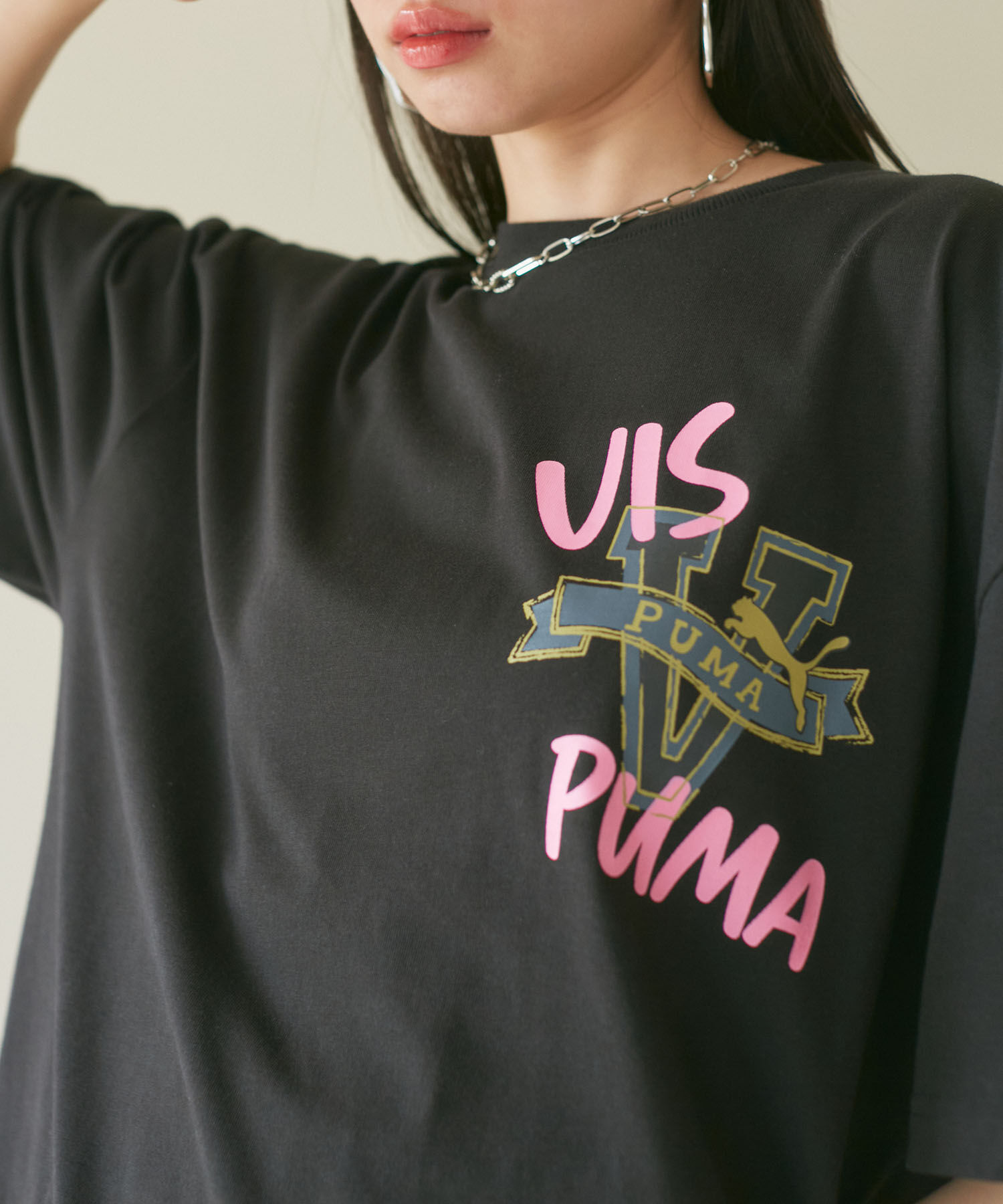 VIS「【PUMA】VIS別注 オリジナルロゴオーバーサイズTシャツ」|Tシャツ・カットソー|