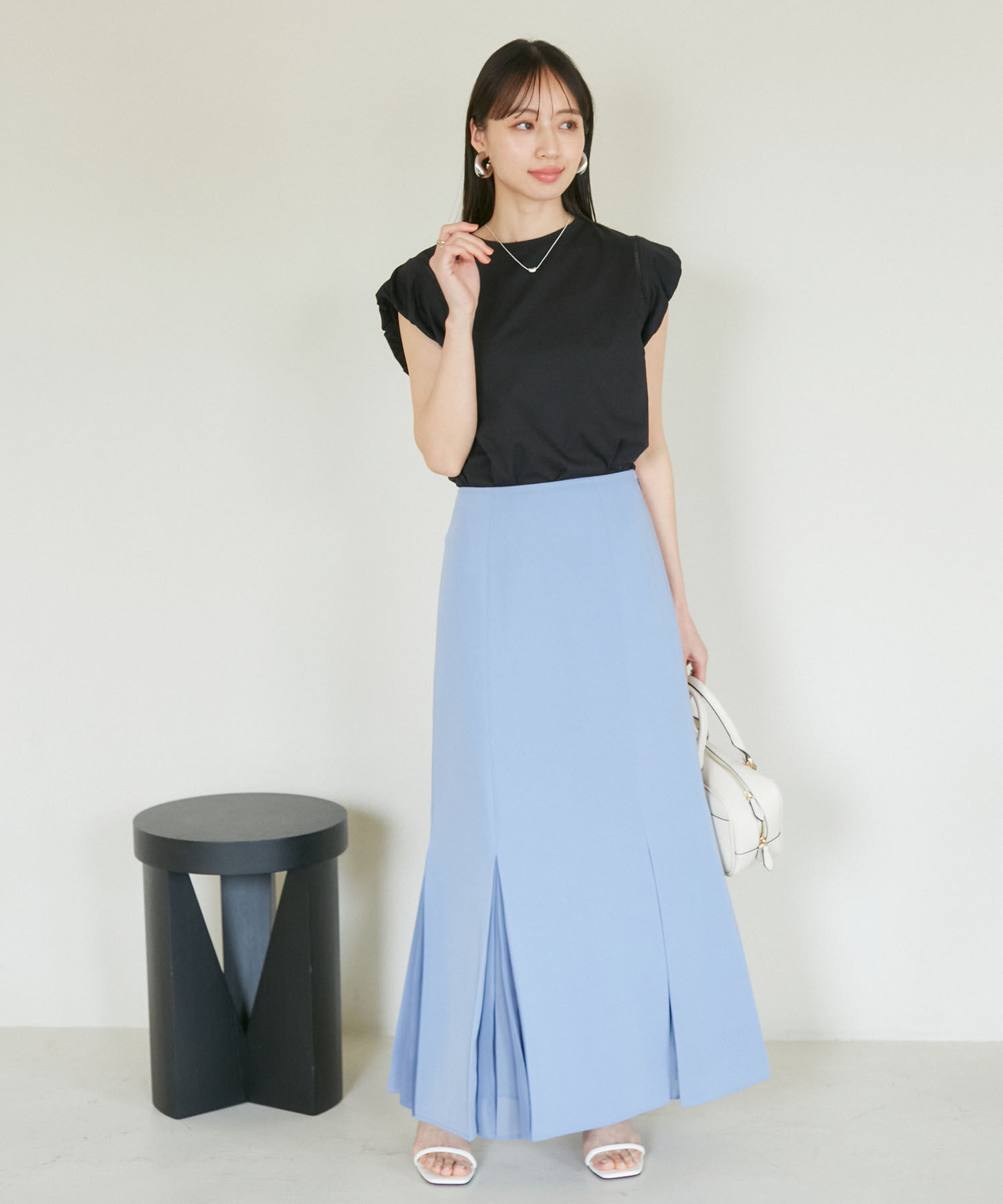 VIS「【洗える】シルケットポイントレースカットソー」|Tシャツ・カットソー|