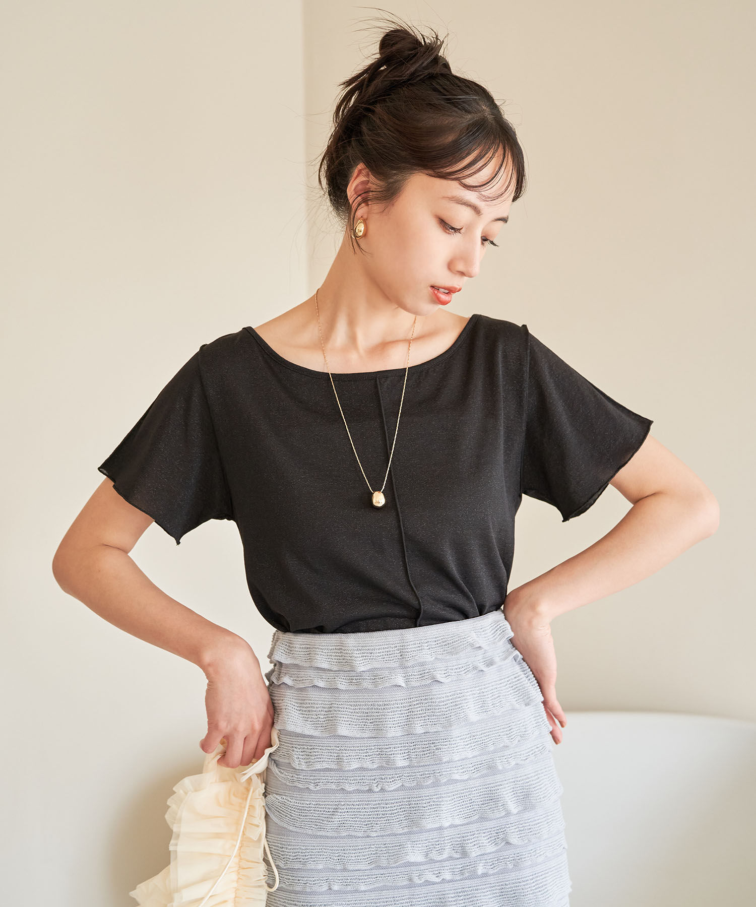 VIS「【洗える】ラメメローTシャツ」|Tシャツ・カットソー|