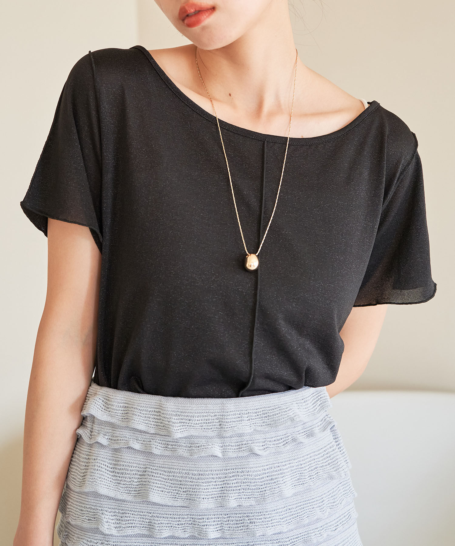 VIS「【洗える】ラメメローTシャツ」|Tシャツ・カットソー|