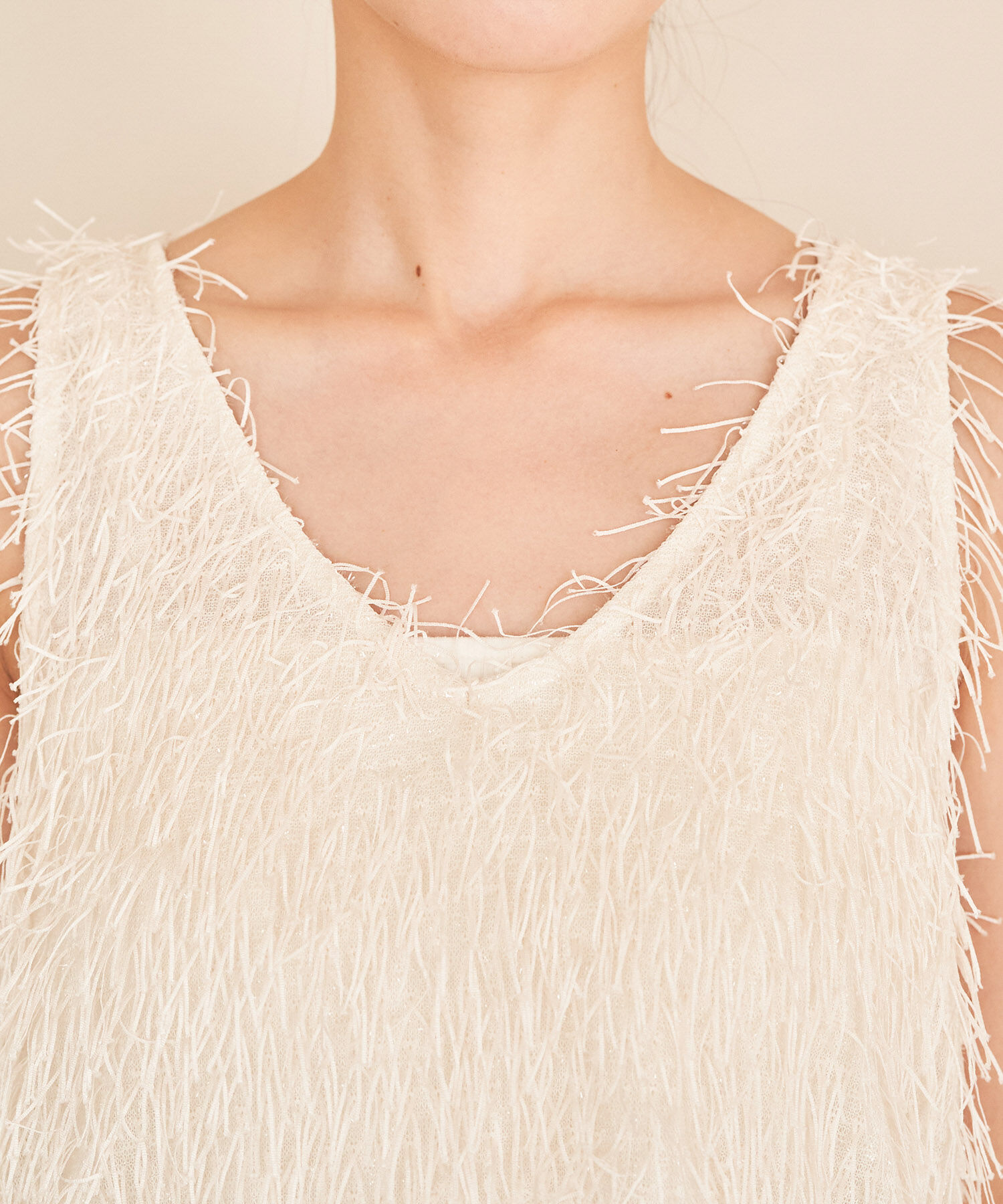 VIS「【前後2WAY】ラメフリンジジャガードノースリーブトップス」|その他|