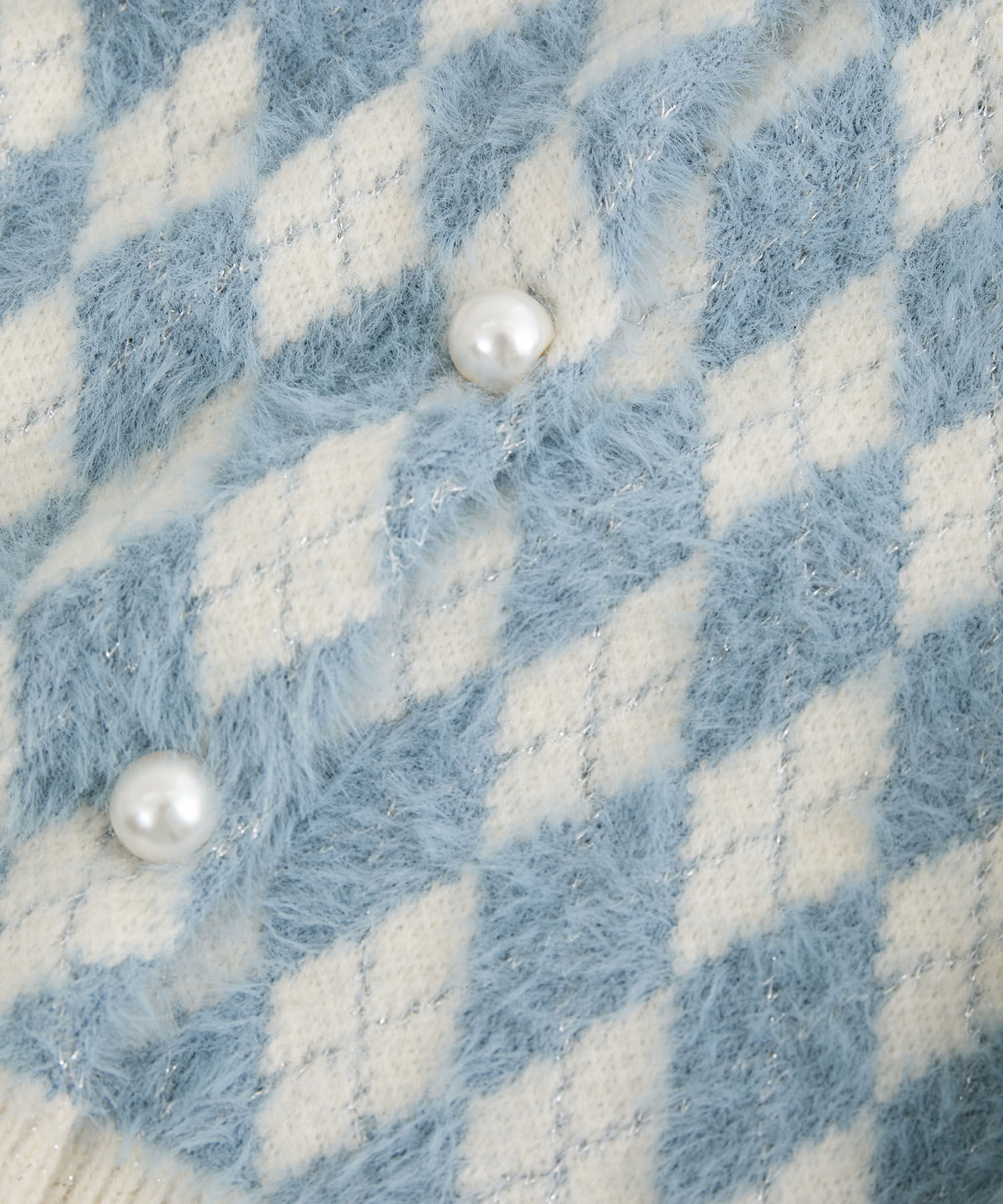 VIS「ミニアーガイル柄ビックパールボタンカーディガン」|カーディガン|