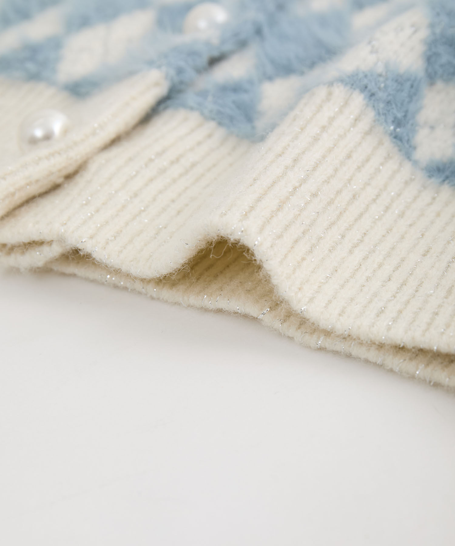 VIS「ミニアーガイル柄ビックパールボタンカーディガン」|カーディガン|