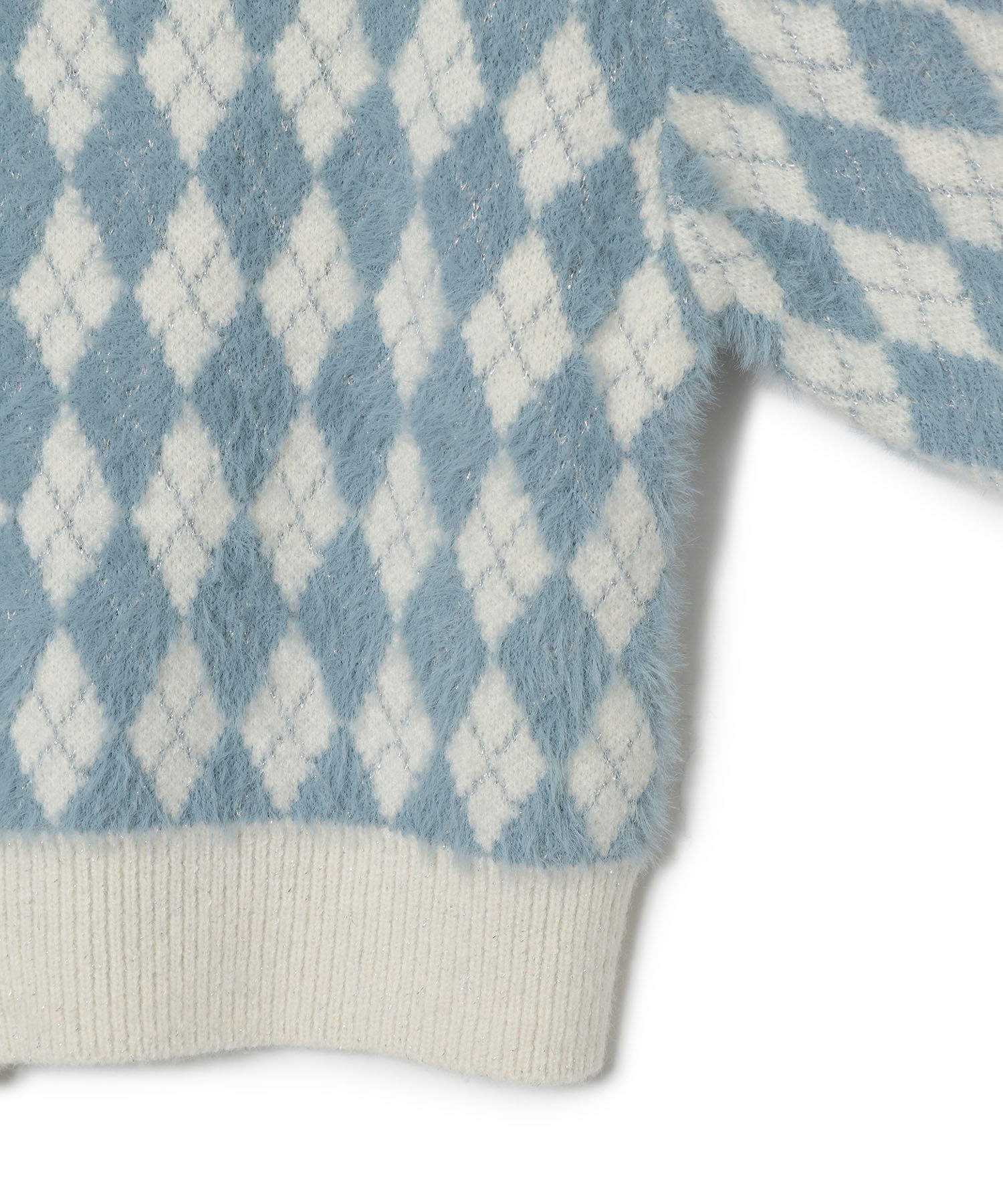 VIS「ミニアーガイル柄ビックパールボタンカーディガン」|カーディガン|