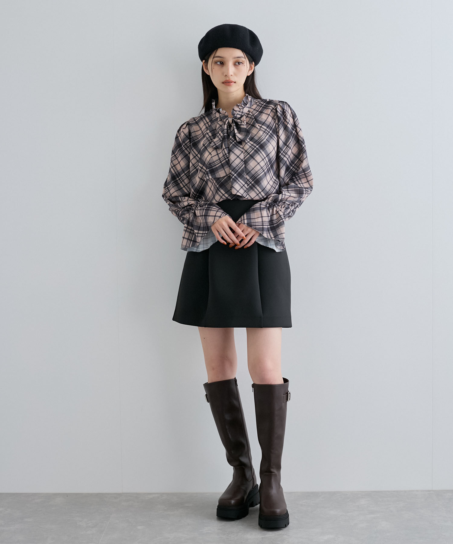 VIS「ボンディングフレアミニスカート」|スカート|