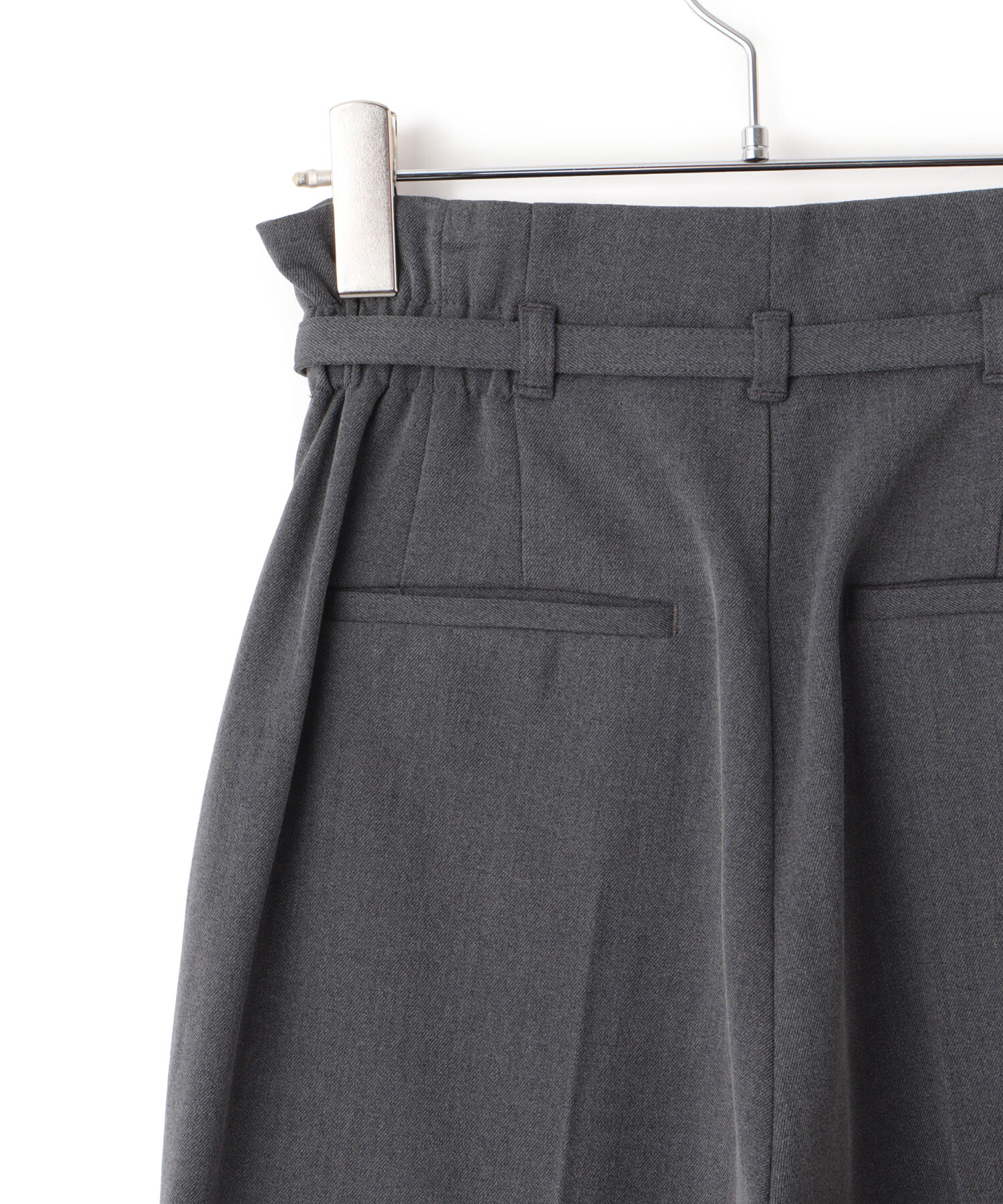 VIS「【美warm】ストレッチベルト付きハイウエストテーパードパンツ【アンチピリング/防シワ/洗える】」|チノ|