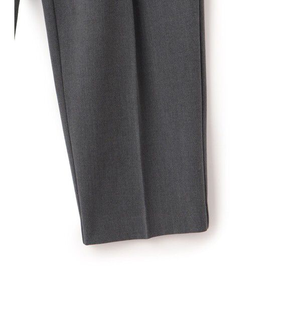 VIS「【美warm】ストレッチベルト付きハイウエストテーパードパンツ【アンチピリング/防シワ/洗える】」|チノ|