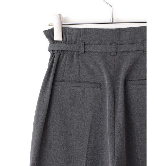 VIS「【美warm】ストレッチベルト付きハイウエストテーパードパンツ【アンチピリング/防シワ/洗える】」|チノ|