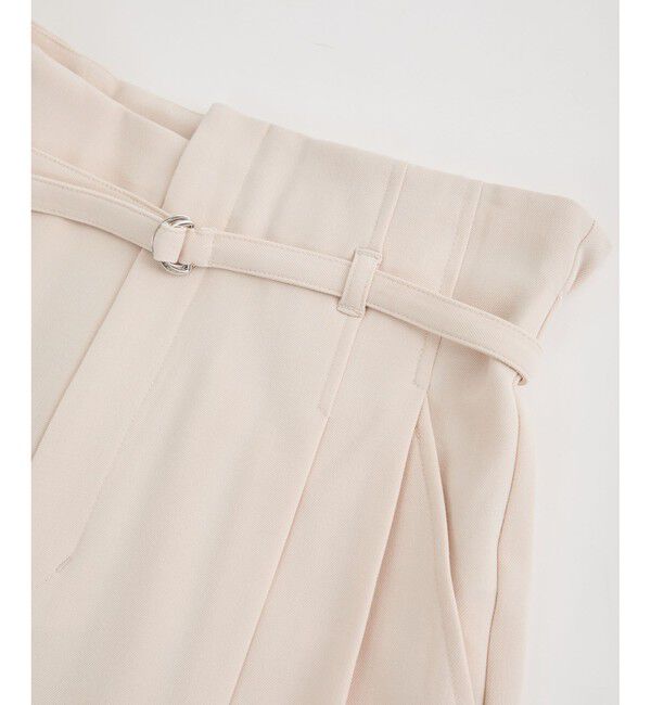 VIS「【美warm】ストレッチベルト付きハイウエストテーパードパンツ【アンチピリング/防シワ/洗える】」|チノ|